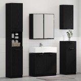 vidaXL Set de mobilier pentru baie 3 pcs Stejar Negru Lemn compozit 3416102