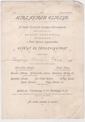 Arad Serata Ziarelor Rurale in marea sala a Crucii Albe Seara si dans 1897 foto
