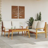 Gossi set mobilier de gradina cu perne, 3 piese, lemn masiv acacia