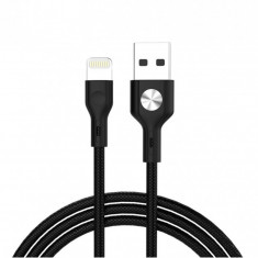 Cablu USB iPhone Lightning CD Leather Golf GC-60i Negru