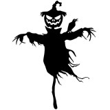 Decoratiune perete Halloween Scarecrow Krodesign KRO-1127, dimensiune 60 cm, negru, VivaTechnix