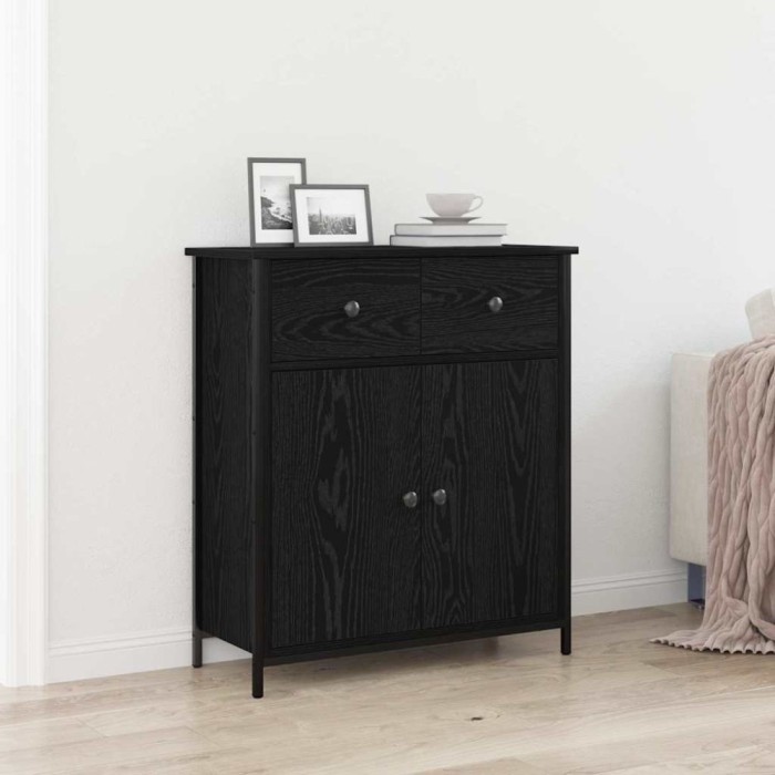 vidaXL Bufet cu sertar Stejar negru 70 x 30 x 80 cm Lemn compozit