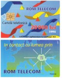 CARTELA ROMANIA 20.000 LEI 1995 1 CIP cu nervuri albe - PENTRU COLECTIONARI **