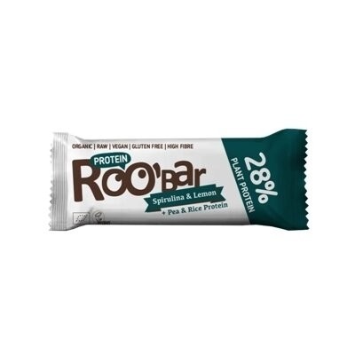 Baton Proteic cu Spirulina si Lamaie Raw Bio 40gr Roobar foto