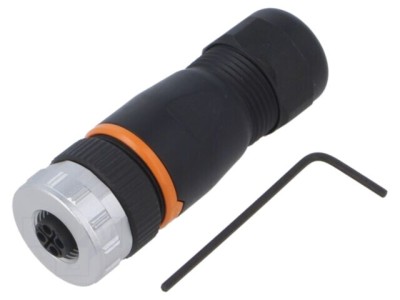 Conector LAPP M12 3 pini mamă drept IP67 630V aurit cod 381166306 foto