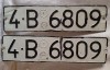 Pereche numere auto &icirc;nmatriculare vechi rom&acirc;nești din perioada comunista vintage București