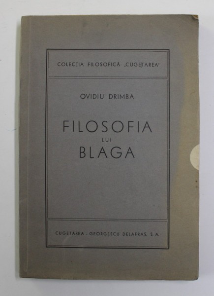 FILOSOFIA LUI BLAGA de OVIDIU DRIMBA