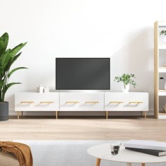 vidaXL Comodă TV, alb extralucios, 150x36x30 cm, lemn prelucrat 829142