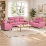 Cumpara ieftin Set de canapea 3 pcs Roz Tesatura