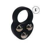 Inel de Penis Triple Weighted Ball, Silicon, Negru, 190 gr