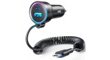 Joyroom &Icirc;ncărcător auto 3 &icirc;n 1 cu cablu USB tip C, 1,5 m, 55 W, negru (JR-CL07)
