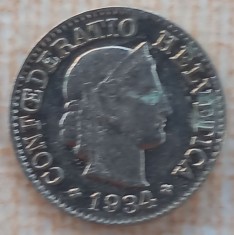 (M2049) MONEDA ELVETIA - 5 RAPPEN 1934 foto