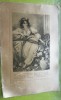 G189-I- Fotogravura veche pe panza anii 1900. Vanzatoare de flori.