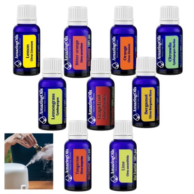 SET 9 uleiuri esentiale 100% PUR -15 ml fiecare cu difuzor mic NR#5 CITRICE foto