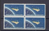 SUA 1962 - Project Mercury, astronautul John Glenn, cosmonautica, bloc de 4 neuzat