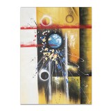Tablou gigant abstract pictat manual birou, living, Prin univers, 120x90cm ulei pe panza in relief efect 3D, gata de agatat pe perete