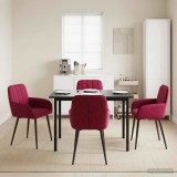 Cumpara ieftin Scaune de dining 4 buc. Catifea Rosu Vin 56.5 x 50 x 85 cm
