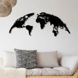 Cumpara ieftin Tablou metalic World Negru 150x59 cm