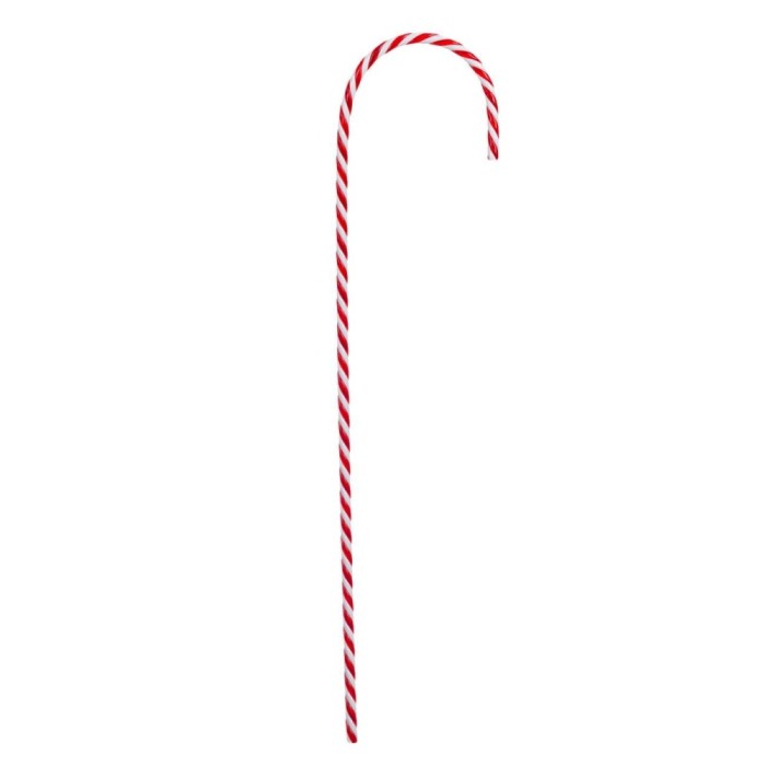 Baston Decorativ Crăciun, Model Rosu Alb, 59cm, Plastic