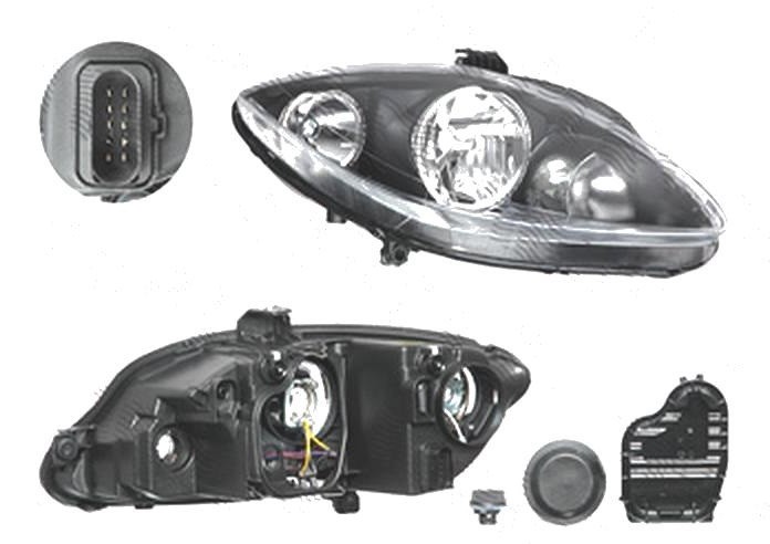 Far Seat Toledo (5p2), 10.2004-03.2009; Leon (1p1), 06.2005-03.2009; Altea (5p1/5p5), 03.2004-03.2009, fata, Dreapta, H1+H7+PY21W+W5W; electric; cu m