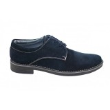Pantofi barbati casual din piele naturala intoarsa bleumarin - Marimei 44