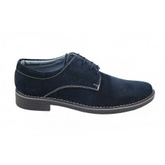 Pantofi barbati casual din piele naturala intoarsa bleumarin - Marimei 44