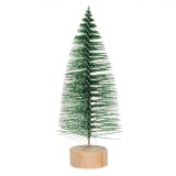 Brad Decorativ, Model Verde Nins, Bază Lemn, 14 cm, Oem