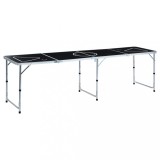 vidaXL Masă de joc cu bere tip ping pong, pliabilă, negru, 240 cm