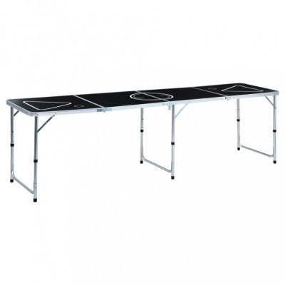 Gossi masa de joc cu bere tip ping pong, pliabila, negru, 240 cm foto