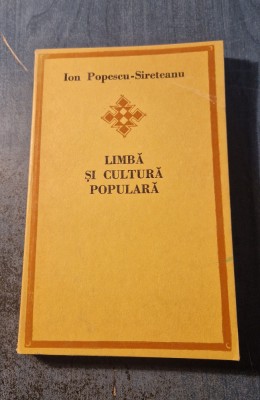 Limba si cultura pupulara Ion Popescu Sireteanu foto