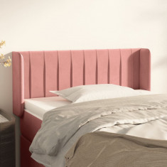 vidaXL Tăblie de pat cu aripioare roz 103x16x78/88 cm catifea