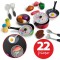 Set 22 accesorii bucatarie copii alimente condimente oale ustensile multicolor