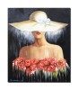 Tablou tanara pictat manual, Eleganta, 60x50cm ulei pe panza, Mircea Iordache