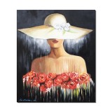 Tablou pictat manual, Eleganta, 60x50cm ulei pe panza, gata de agatat pe perete