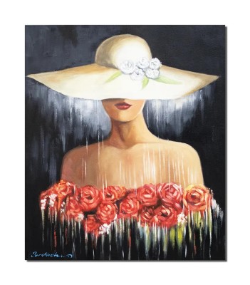 Tablou tanara pictat manual, Eleganta, 60x50cm ulei pe panza, Mircea Iordache foto