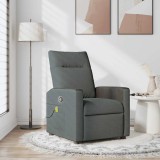 vidaXL Fotoliu de masaj rabatabil, gri &icirc;nchis, material textil