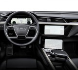 Folie Protectie Navigatie Audi e-tron 2019+, Duragon, protectie Display Navigatie si Display AC, silicon Transparent, Anti-zgarieturi, kit instalare