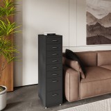 Rollcontainer K&ouml;kar mit 8 Schubladen 109x28x41 cm Schwarz [en.casa] HausGarden Leisure