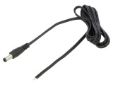 Cablu DC 5,5/2,5mm 1,5m cu mufă drept negru și gri, 2x0,5mm&sup2;