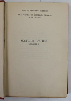 SKETCHES BY BOZ , ILLUSTRATIVE OF EVERY - DAY LIFE AND EVERY - DAY PEOPLE by CHARLES DICKENS , 56 illustrations by GEORGE CRUIKSHANK AND PHIZ , 1910 foto