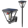 Lampa solara led, flippy, tip felinar, pentru perete/sol, 10.8 x 12.3 x 46 cm, 3 moduri, lumina calda, din abs si pp, negru