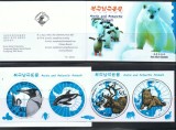 COREEA DE NORD 2013 FAUNA ANIMALE SI PASARI DIN ZONA ARCTICA SI ANTARCTICA IN CARNET, Nestampilat