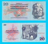 Cehoslovacia (p#92) 20 Korun 1970 UNC &#039;Zizka&#039; serie: F23 658922