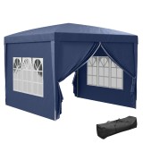 Outsunny Foisor de gradina pliabil din otel si tesatura Oxford cu funii si cuie incluse, 2,95x2,95x2,58 m, alb | AOSOM RO
