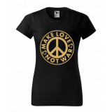 Tricou dama Malfini bumbac print &quot;Make Love, Not War&quot;, XS, S, M, L, XL XXL