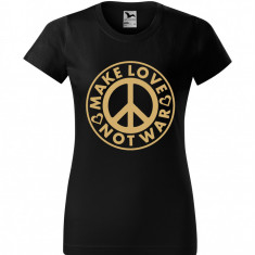 Tricou dama Malfini bumbac print "Make Love, Not War", XS, S, M, L, XL XXL