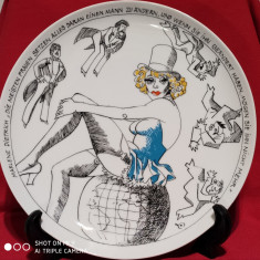 Farfurie decorativa portelan Rosenthal, pin-up girl Marlene Dietrich -