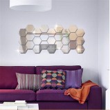 Oglinzi Decorative Hexagonale tip Fagure Hexagon pentru Baie si Living - 24 Bucati