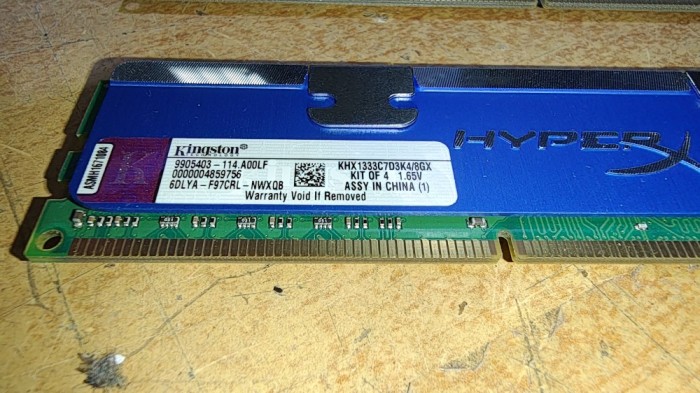 Ram PC Kingston HyperX 8GB 4X2GB KHX1333C7D3K4-8GC