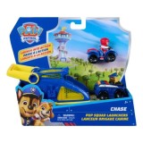 PATRULA CATELUSILOR SET FIGURINA CHASE SI VEHICUL CU LANSATOR